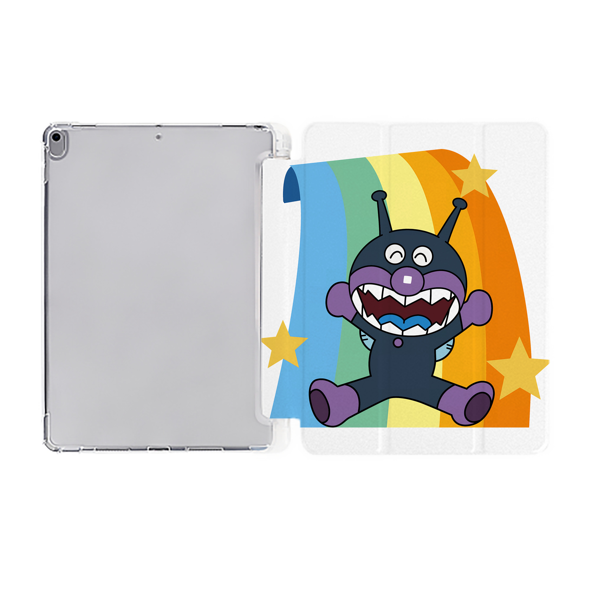 （画像用） アンパンマン Anpanman IPad ケース ペン収納付き 三つ折りスタンド PUレザー×シリコン 対応機種9.5/10.5/10.9インチ